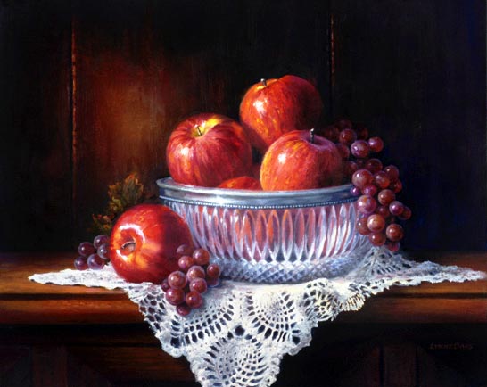 Apples in a Glass Bowl